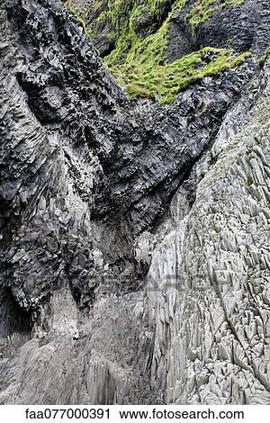 Stock Image - Close-up of basalt column, Iceland. Fotosearch