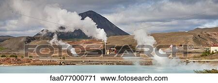 Stock Image - Geothermal power station, Iceland. Fotosearch