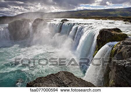 Godafoss Falls, Iceland View Large Photo Image Picture - Godafoss Falls, Iceland. Fotosearch