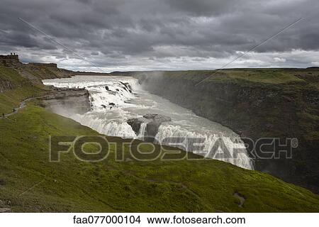 Gullfoss waterfall, Iceland View Large Photo Image Picture - Gullfoss waterfall, Iceland. Fotosearch