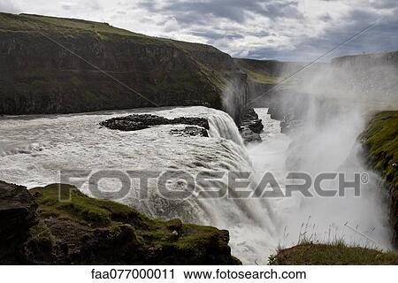 Gullfoss waterfall, Iceland View Large Photo Image Stock Image - Gullfoss waterfall, Iceland. Fotosearch