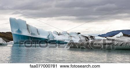 Stock Image - Icebergs in Jokulsarlon glacial lagoon, Iceland. Fotosearch