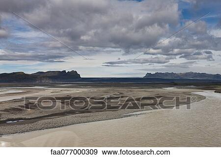 Stock Photo - Iceland, glacial stream. Fotosearch