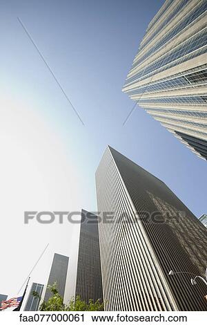 Stock Image - Low angle view of skyscrapers, New York City, New York, USA. Fotosearch