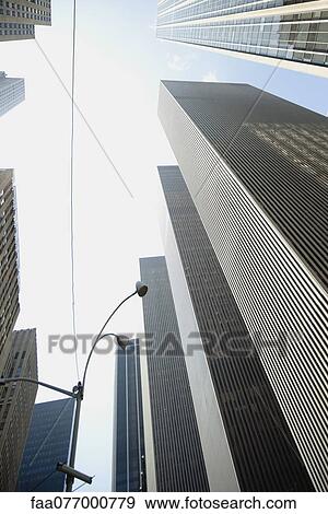 Stock Photo - Low angle view of skyscrapers, New York City, New York, USA. Fotosearch