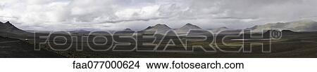 Picture - Panoramic view of barren landscape, Iceland. Fotosearch