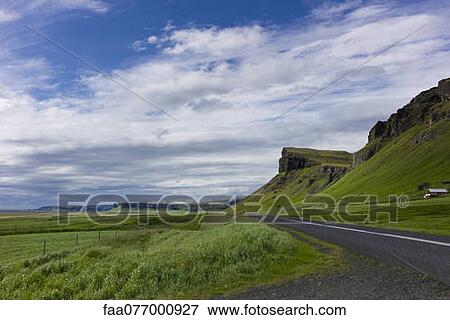Stock Photo - Road through countryside, Iceland. Fotosearch