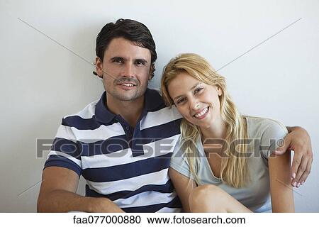 Stock Image - Smiling couple, portrait. Fotosearch