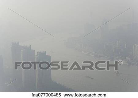 Smoggy aerial view of Shanghai, China View Large Photo Image Stock Photography - Smoggy aerial view of Shanghai, China. Fotosearch