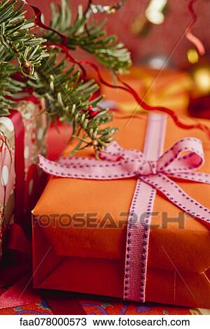 Stock Image - Christmas gift, close-up. Fotosearch