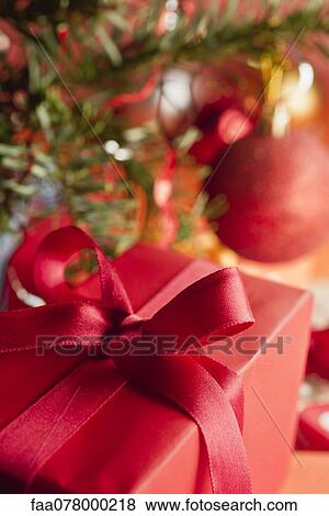 Stock Photo - Christmas gift, close-up. Fotosearch