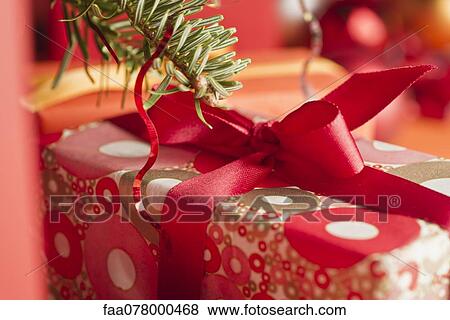 Stock Photo - Christmas gift, close-up. Fotosearch