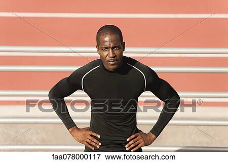 Stock Photo - Male athlete, portrait. Fotosearch