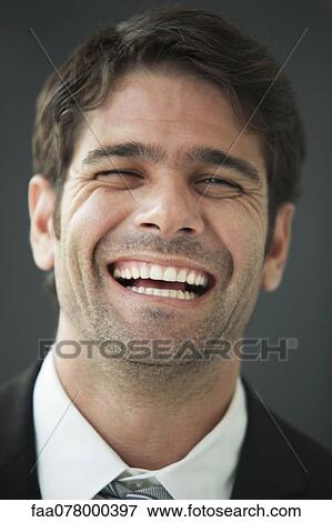 Man bursting out laughing, portrait View Large Photo Image Stock Photo - Man bursting out laughing, portrait. Fotosearch