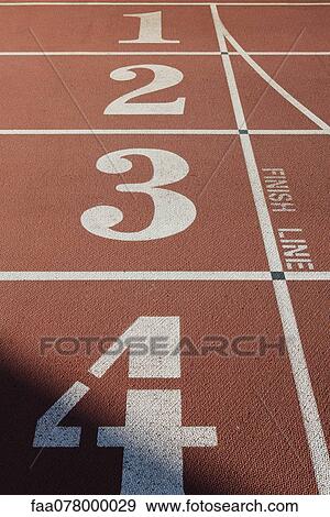 Stock Photo - Running track lanes. Fotosearch