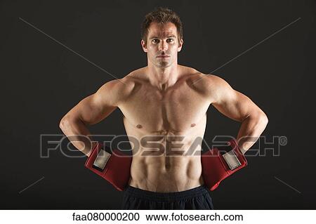 Barechested boxer, portrait View Large Photo Image Stock Image - Barechested boxer, portrait. Fotosearch