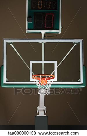 Basketball hoop with backboard and scoreboard View Large Photo Image Stock Photo - Basketball hoop with backboard and scoreboard. Fotosearch