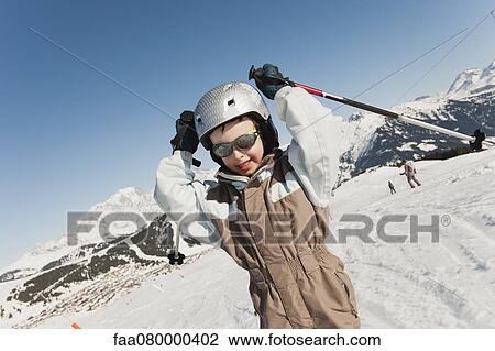 Boy snow skiing View Large Photo Image Stock Image - Boy snow skiing. Fotosearch
