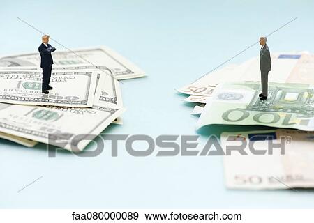Stock Photo - Euro economy competes with American dollar economy. Fotosearch
