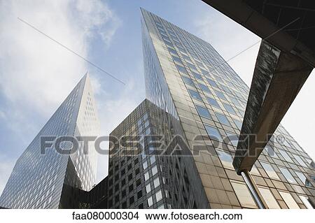 Picture - Facade of modern office buildings, low angle view. Fotosearch