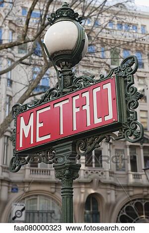 France, Paris, Paris Metro sign on lamp post View Large Photo Image Stock Image - France, Paris, Paris Metro sign on lamp post. Fotosearch