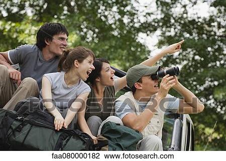 Stock Image - Friends bird watching. Fotosearch