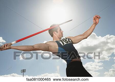Javelin thrower aiming View Large Photo Image Stock Photography - Javelin thrower aiming. Fotosearch