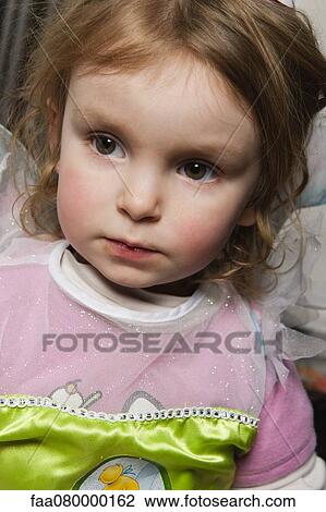 Stock Image - Little girl, portrait. Fotosearch