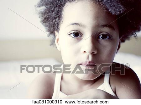 Stock Image - Little girl, portrait. Fotosearch