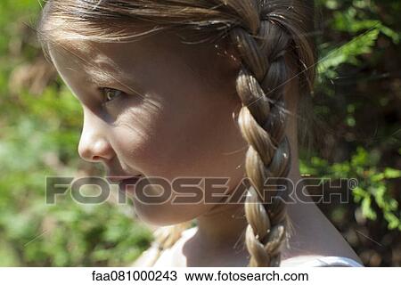 Little girl with braids, profile View Large Photo Image Stock Image - Little girl with braids, profile. Fotosearch