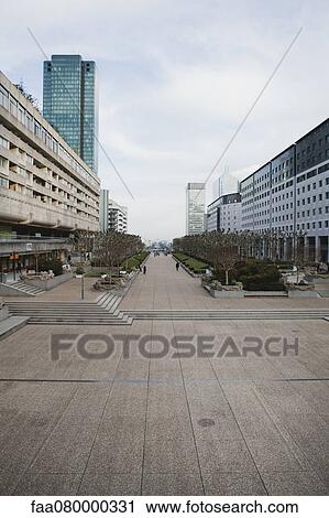 Stock Image - Park at La Defense, Paris, France. Fotosearch