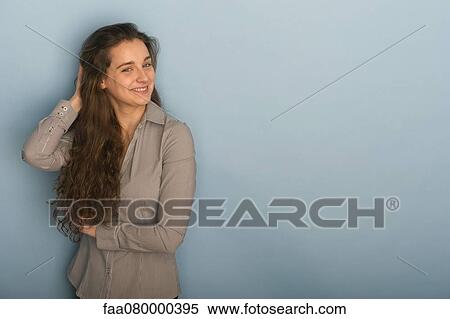 Smiling young woman, portrait View Large Photo Image Stock Photography - Smiling young woman, portrait. Fotosearch