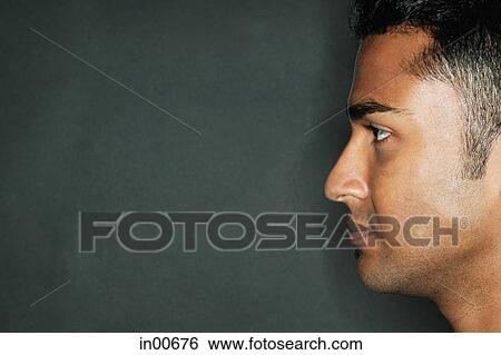 Man's face in profile, head shot View Large Photo Image Stock Photograph - Man's face in profile, head shot. Fotosearch