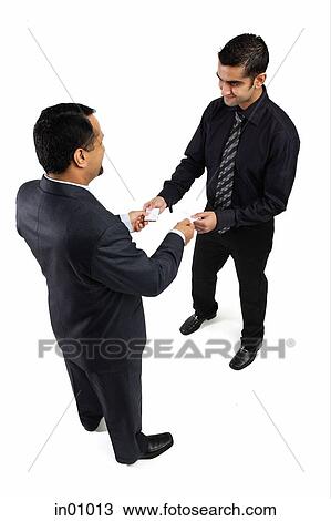 Two businessmen exchanging namecards View Large Photo Image Stock Image - Two businessmen exchanging namecards. Fotosearch