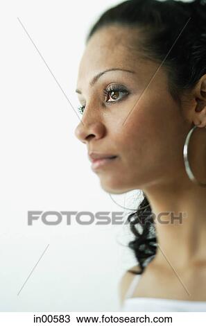 Woman looking at away, profile View Large Photo Image Stock Image - Woman looking at away, profile. Fotosearch