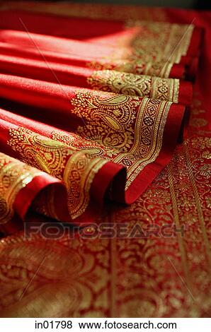 Hem of Indian sari View Large Photo Image Stock Photo - Hem of Indian sari. Fotosearch