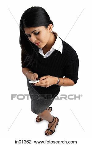Woman using PDA View Large Photo Image Stock Image - Woman using PDA. Fotosearch