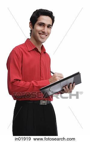 Businessman with document folder View Large Photo Image Stock Photo - Businessman with document folder. Fotosearch