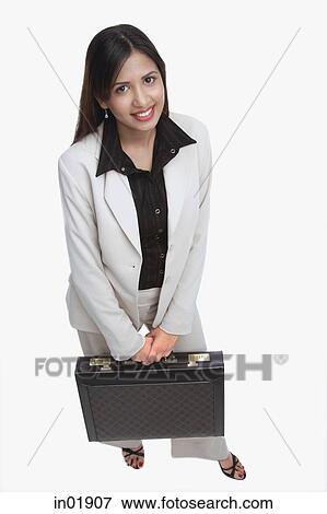 Businesswoman with briefcase View Large Photo Image Stock Photo - Businesswoman with briefcase. Fotosearch