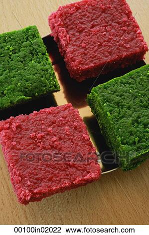 A dish of red and green burfi View Large Photo Image Stock Image - A dish of red and green burfi. Fotosearch
