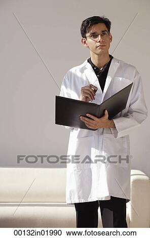 Stock Image - A man in a lab coat. Fotosearch