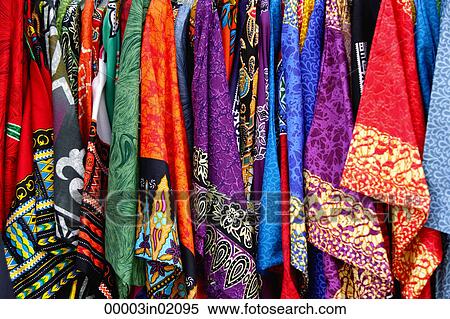 Batik hanging in a shop View Large Photo Image Stock Photography - Batik hanging in a shop. Fotosearch