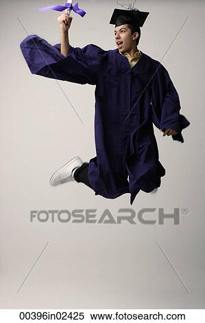 Graduate jumping for joy View Large Photo Image Stock Photography - Graduate jumping for joy. Fotosearch