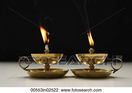 Stock Image - Indian oil lamps. Fotosearch
