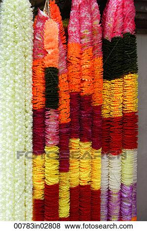Hanging garlands in market place. View Large Photo Image Stock Photo - Hanging garlands in market place.. Fotosearch