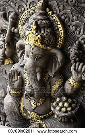 Indian God, Ganesh with gold details. View Large Photo Image Stock Image - Indian God, Ganesh with gold details.. Fotosearch