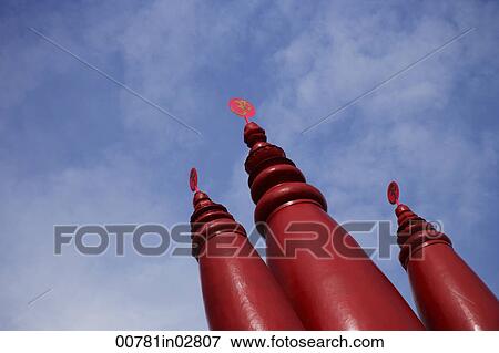 Red spires from Hindu Temple. View Large Photo Image Stock Photo - Red spires from Hindu Temple.. Fotosearch