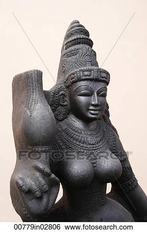 Stock Photograph - Stone Indian Goddess.. Fotosearch