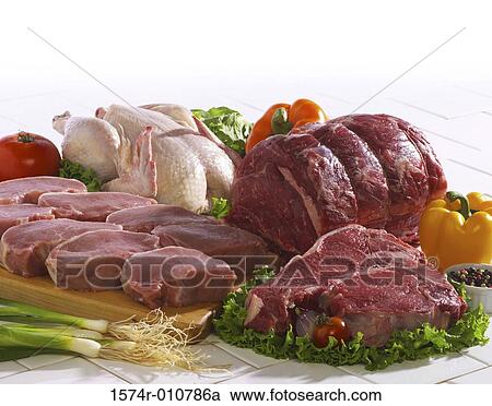 Assortment of raw meats View Large Photo Image Stock Image - Assortment of raw meats. Fotosearch