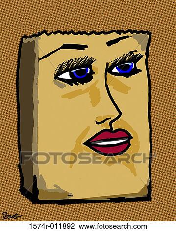 Stock Image - Bag Lady 2003 Diana Ong (b. 1940 Chinese-American) Computer graphics. Fotosearch
